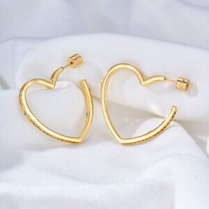 Alicia Bonnie Amora Open Heart Lightweight Hoop Statement Earrings
